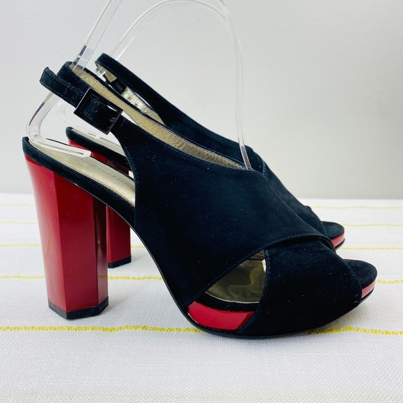 Diane Von Furstenberg Marlene Platform Peep Toe Slingback Heels Womens 6.5 Luxe - Picture 1 of 12